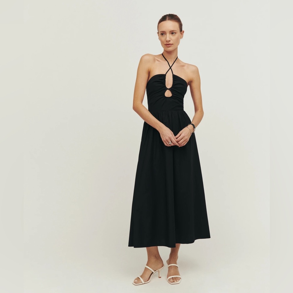 Reformation Black Midi Dress